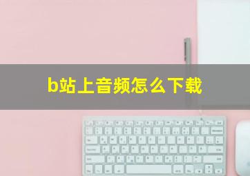 b站上音频怎么下载