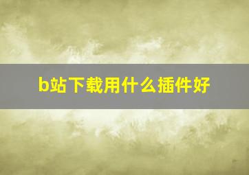 b站下载用什么插件好