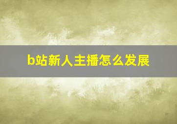 b站新人主播怎么发展