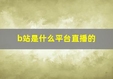 b站是什么平台直播的