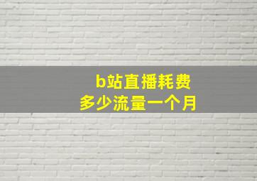 b站直播耗费多少流量一个月