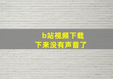 b站视频下载下来没有声音了