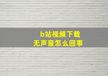 b站视频下载无声音怎么回事