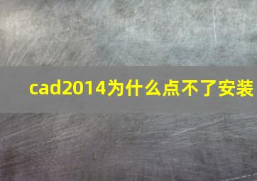 cad2014为什么点不了安装