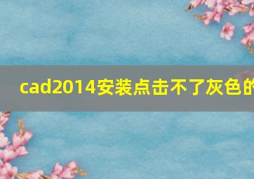 cad2014安装点击不了灰色的