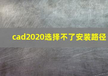 cad2020选择不了安装路径