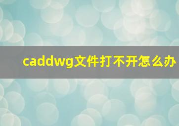 caddwg文件打不开怎么办