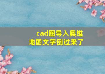 cad图导入奥维地图文字倒过来了