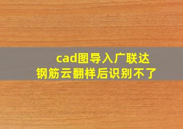 cad图导入广联达钢筋云翻样后识别不了