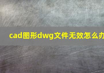 cad图形dwg文件无效怎么办