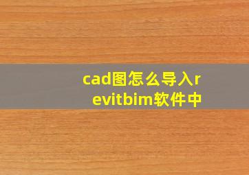 cad图怎么导入revitbim软件中