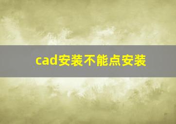 cad安装不能点安装