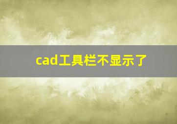 cad工具栏不显示了