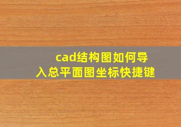 cad结构图如何导入总平面图坐标快捷键