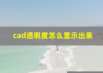 cad透明度怎么显示出来