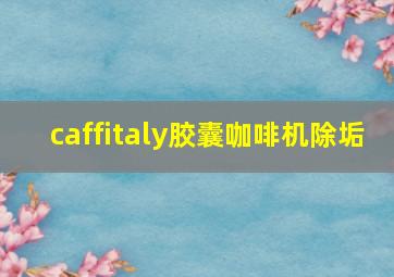 caffitaly胶囊咖啡机除垢