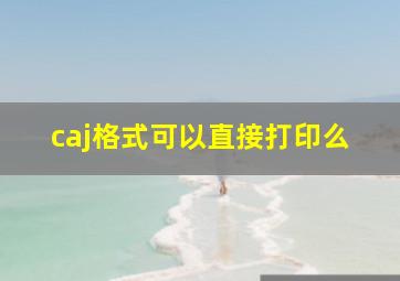 caj格式可以直接打印么