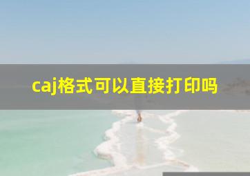 caj格式可以直接打印吗