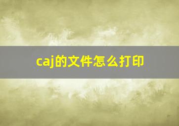 caj的文件怎么打印