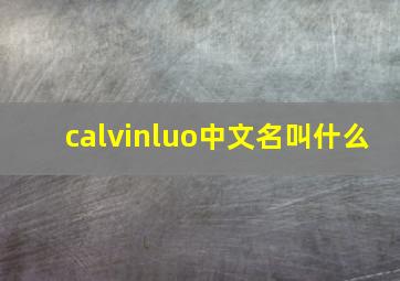 calvinluo中文名叫什么