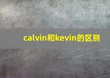 calvin和kevin的区别