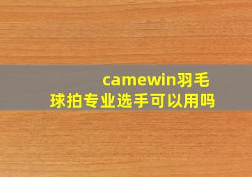 camewin羽毛球拍专业选手可以用吗