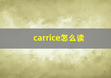 carrice怎么读