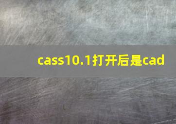 cass10.1打开后是cad