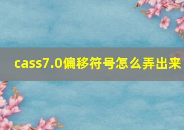 cass7.0偏移符号怎么弄出来