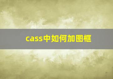 cass中如何加图框