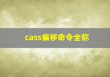 cass偏移命令全称