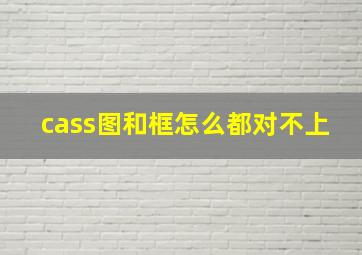 cass图和框怎么都对不上