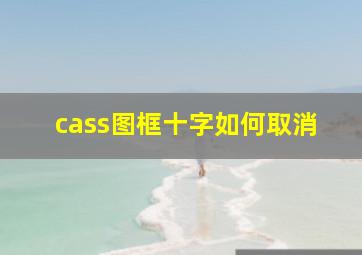 cass图框十字如何取消