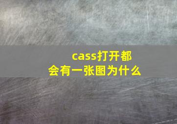 cass打开都会有一张图为什么