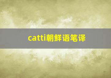 catti朝鲜语笔译