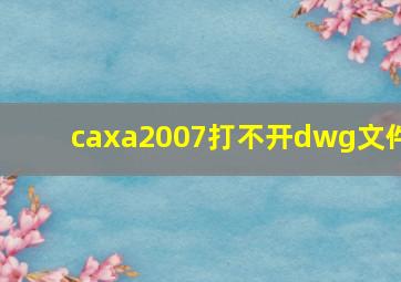 caxa2007打不开dwg文件