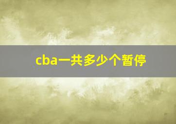 cba一共多少个暂停