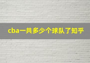 cba一共多少个球队了知乎