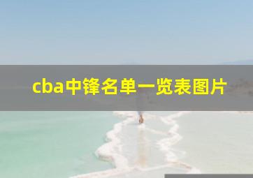 cba中锋名单一览表图片