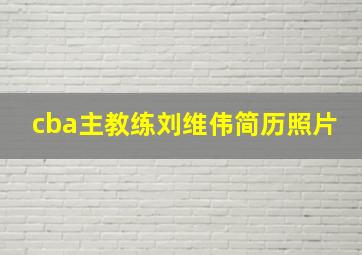 cba主教练刘维伟简历照片