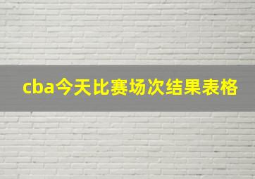 cba今天比赛场次结果表格