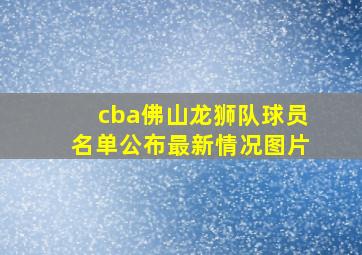 cba佛山龙狮队球员名单公布最新情况图片