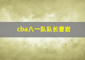 cba八一队队长曹岩