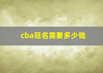 cba冠名需要多少钱