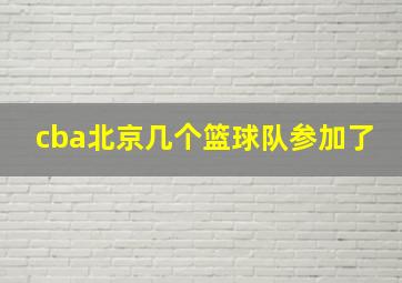 cba北京几个篮球队参加了