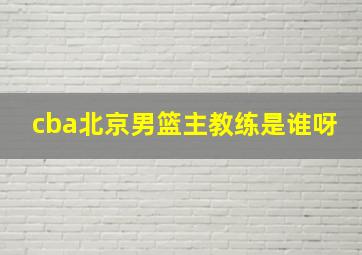 cba北京男篮主教练是谁呀