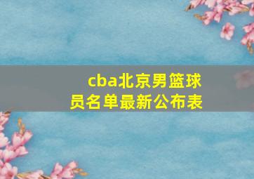 cba北京男篮球员名单最新公布表