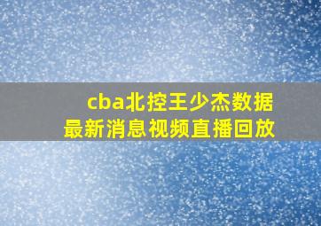 cba北控王少杰数据最新消息视频直播回放