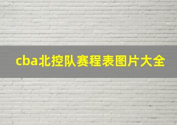 cba北控队赛程表图片大全