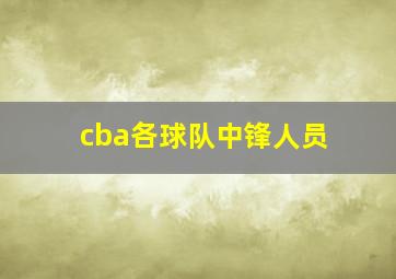 cba各球队中锋人员